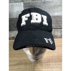 Black F.B.I Federal Bureau Investigation FBI Police Baseball Cap Hat, Adjustable